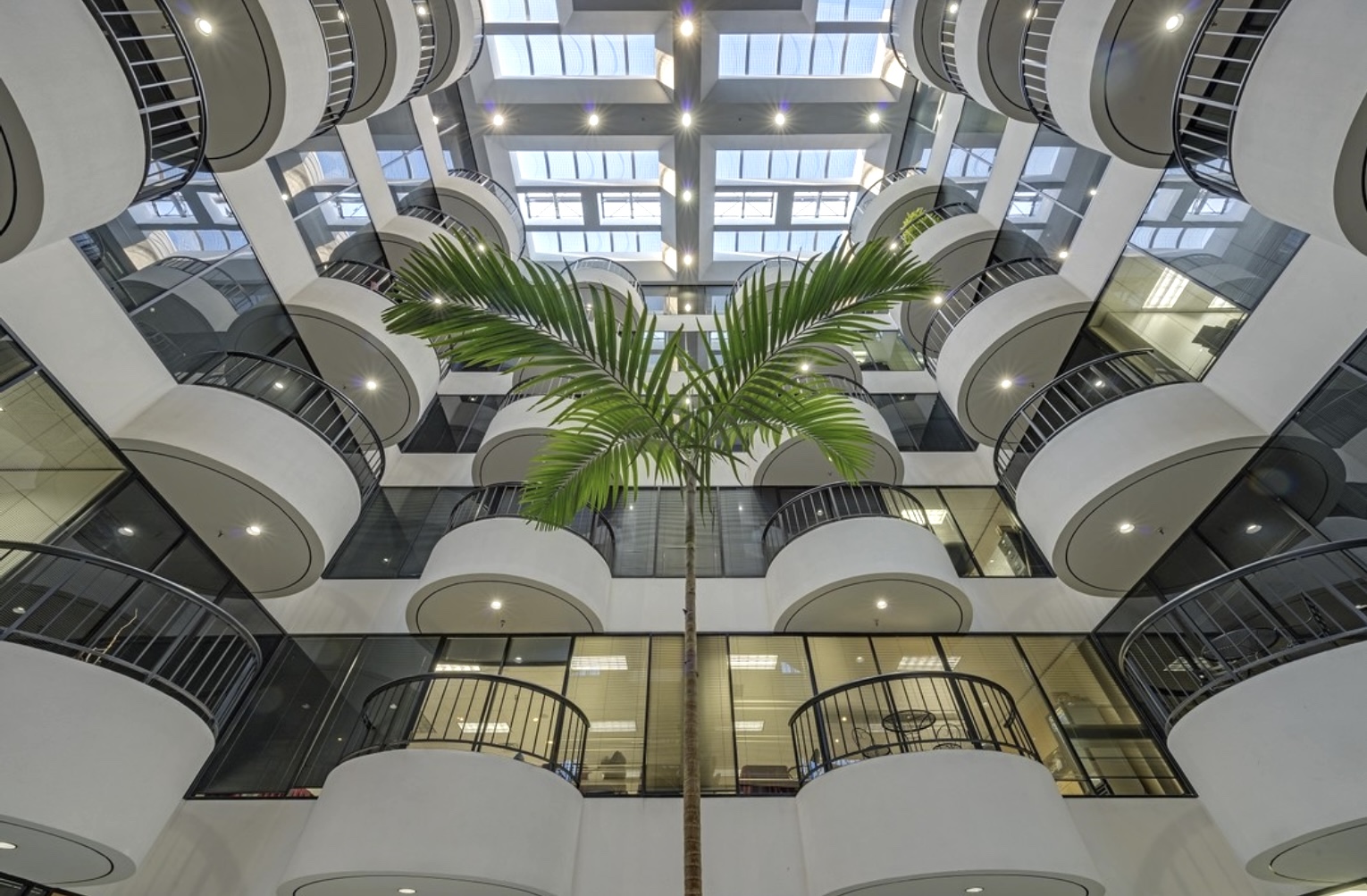 Skylit atrium inside Ashford Crossing II